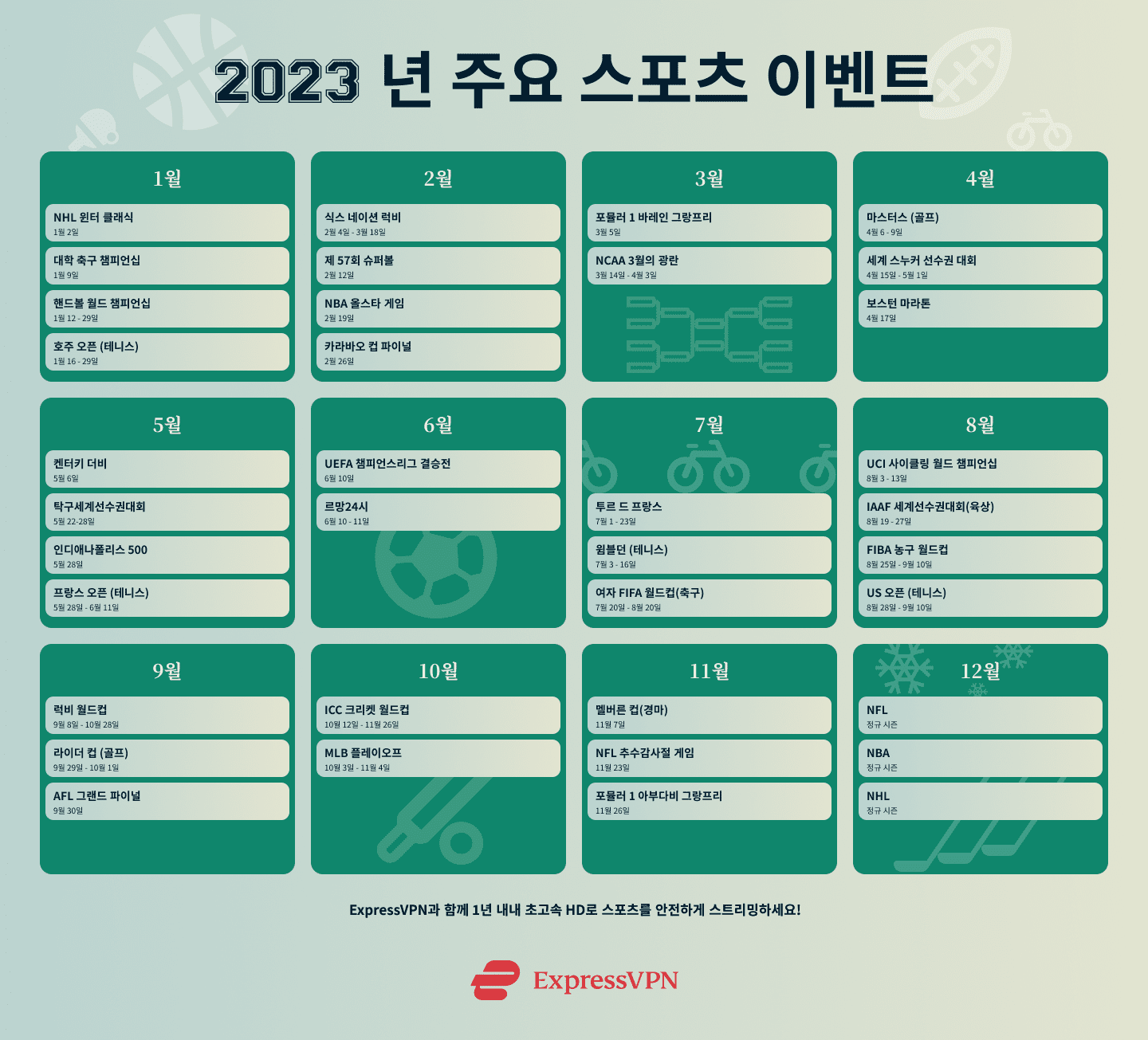 2023 Sports Calendar Infographic KR 1