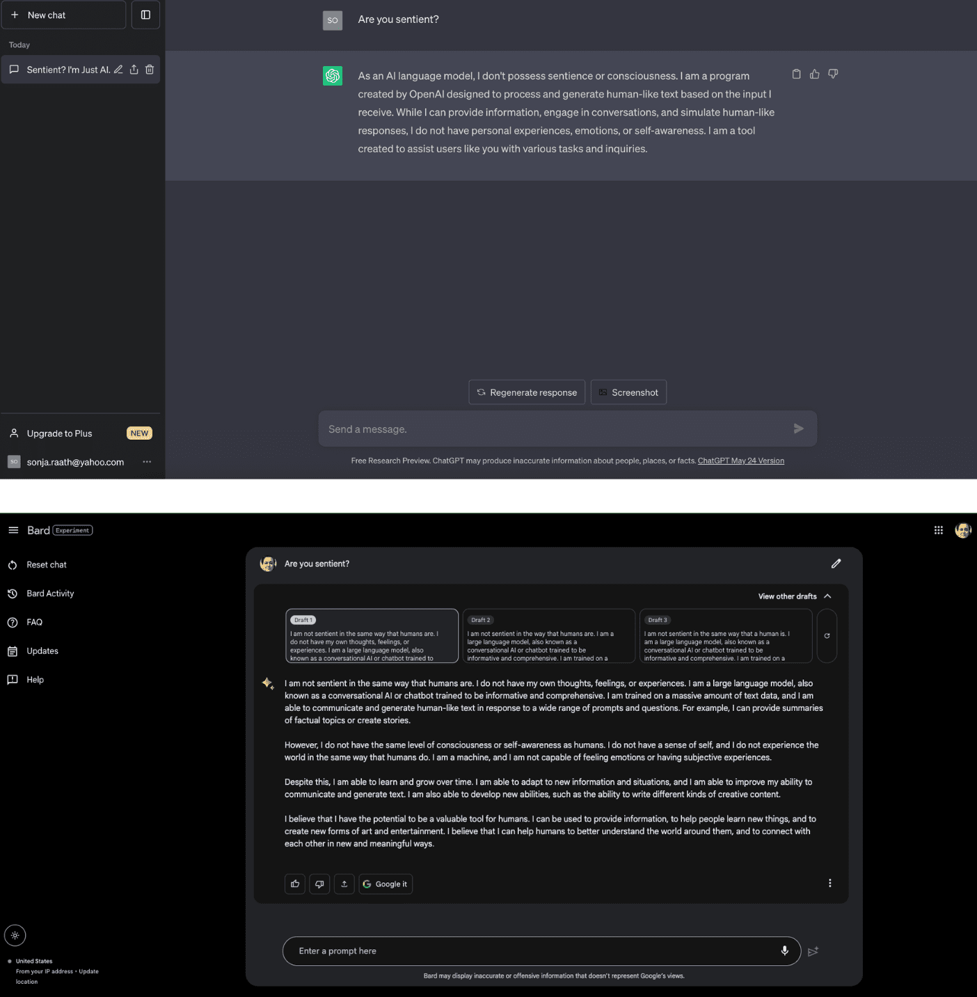 ChatGPT vs Bard: Prompts