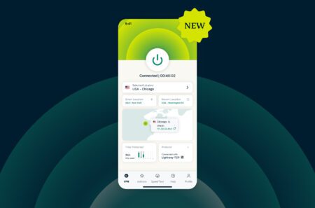 Screenshot of the ExpressVPN mobile app displaying the new map.