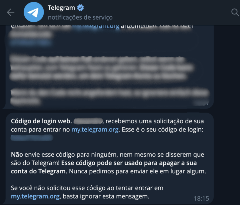 Telegram sends you a confirmation code via your chats, rather than via email or SMS.