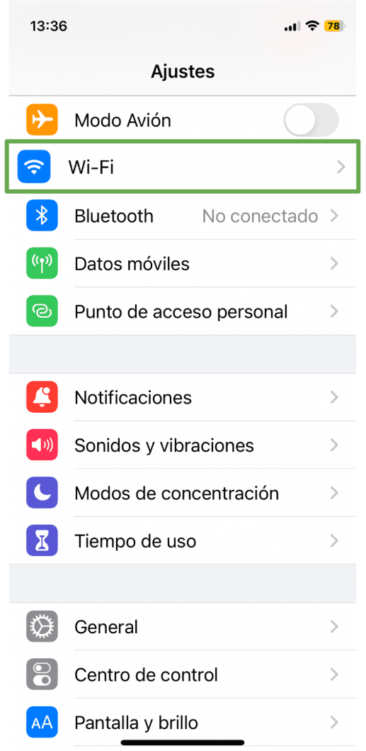 The Settings Page Of An Ios Device Showing The Wi Fi Option Es