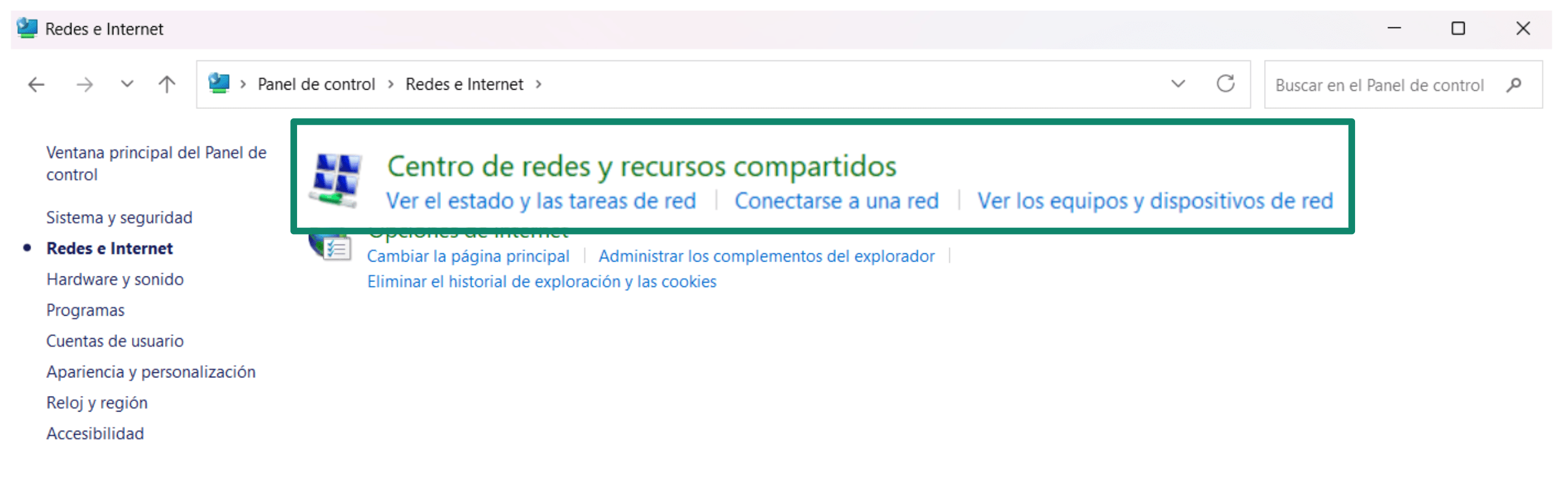 Network And Sharing Centre Es