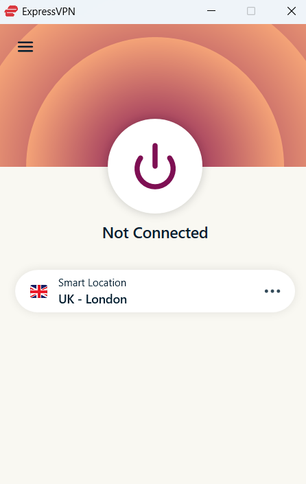 ExpressVPN interface with the Connect button highlighted.