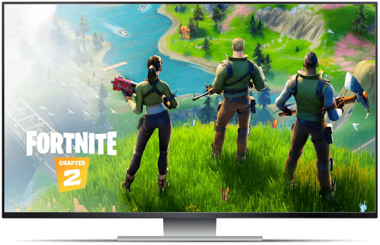 Pantalla de Geforce con Fortnite