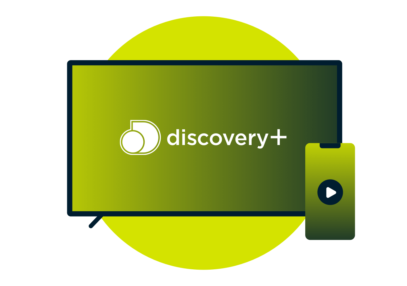 Discovery Plus på en tv och en smartphone.