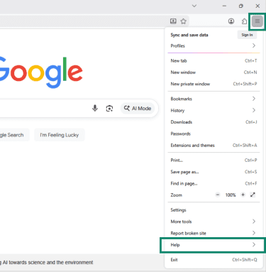 Open the Help menu in Mozilla Firefox browser.