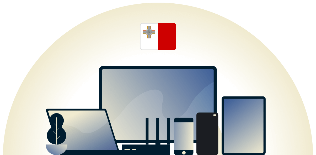 様々なデバイスを守るマルタ対応VPN。
