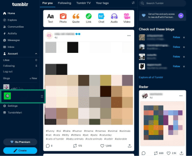 Select the secondary blog you want to delete from the available options