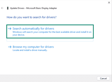 How to search for driver updates on Windows.
