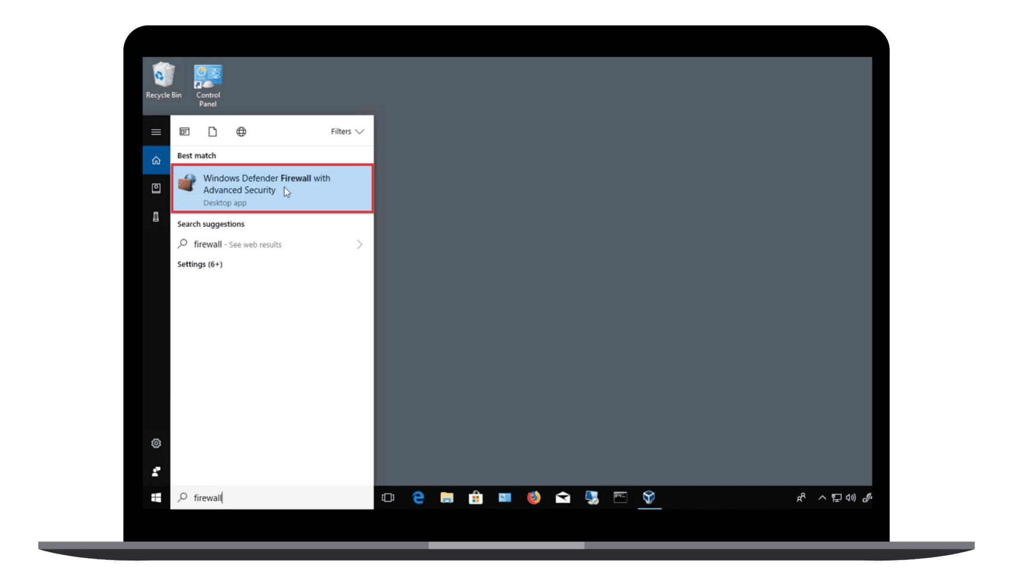 Screenshot: Firewall deaktivieren, um unter Windows Port 443 freizuschalten