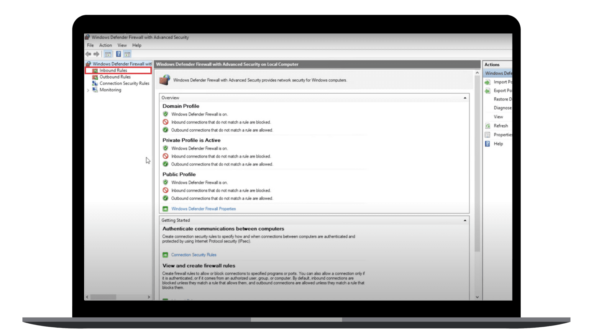 Screenshot: Regeln unter Windows-Firewall erstellen, um Port 443 zuzulassen