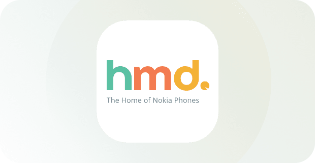 HMD Global-Logo auf weißem Hintergrund