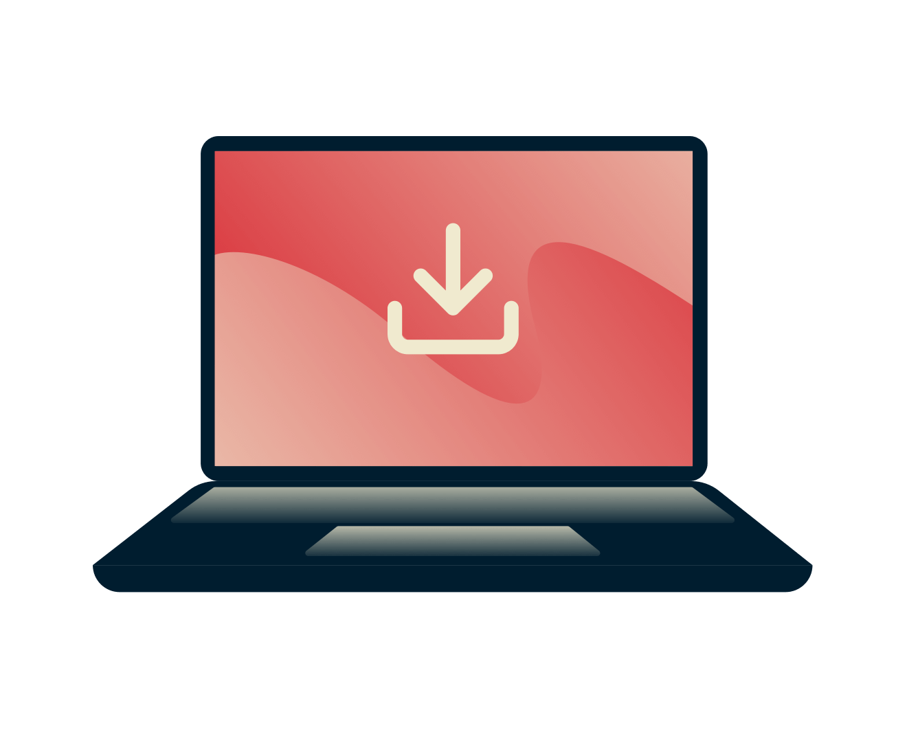 Завантажуйте фільми анонімно. Ноутбук зі значком завантаження.