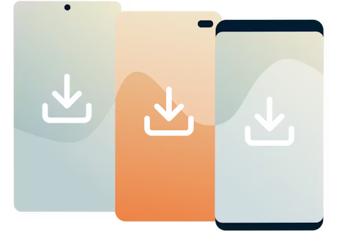Telefoner med download-symbolet.